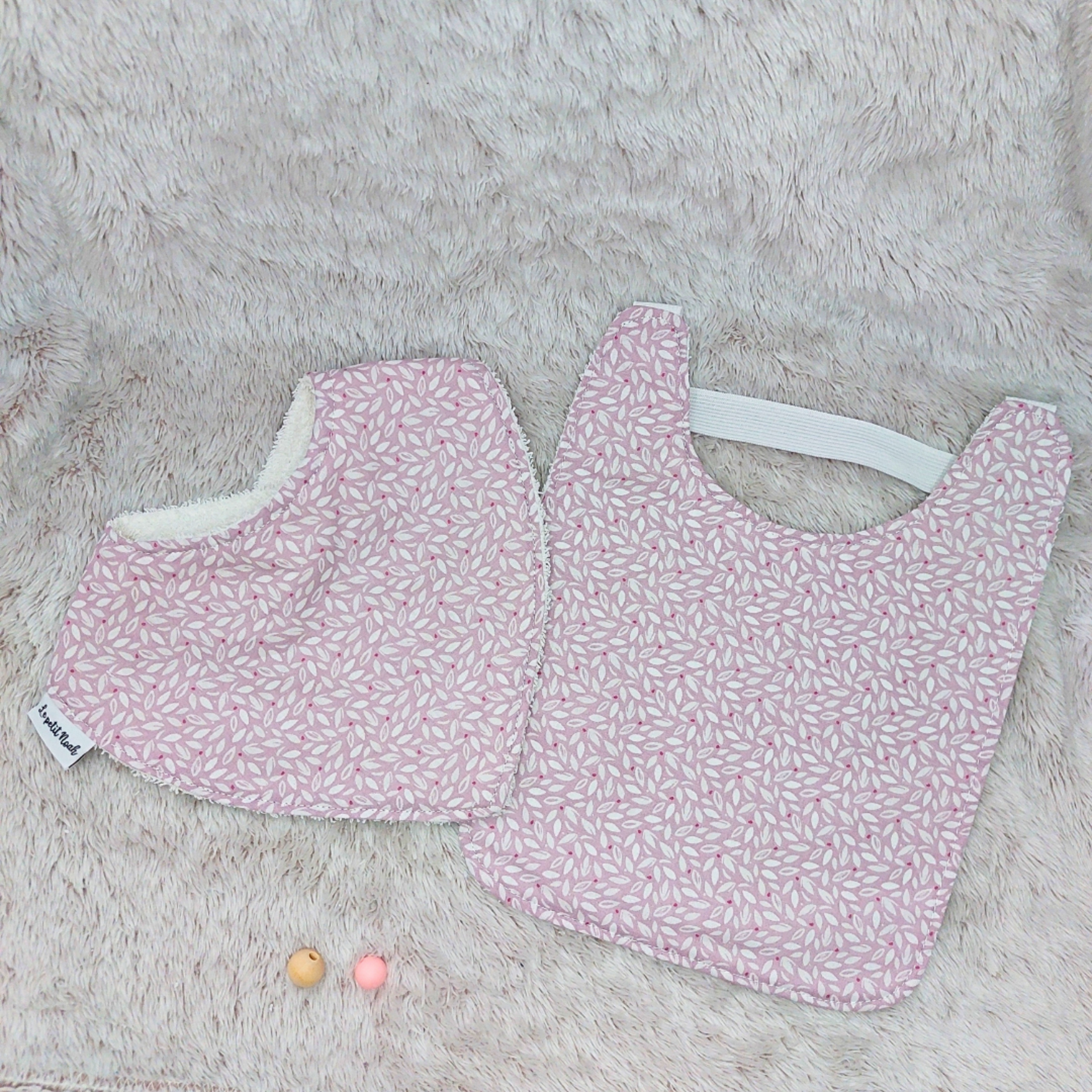 Pack babero + bandana pétalos lila - 4