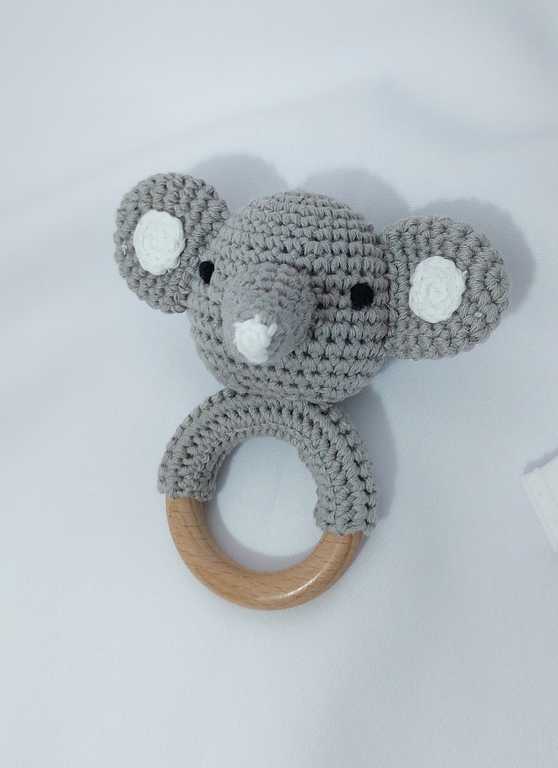 Sonajero de crochet elefante - 2