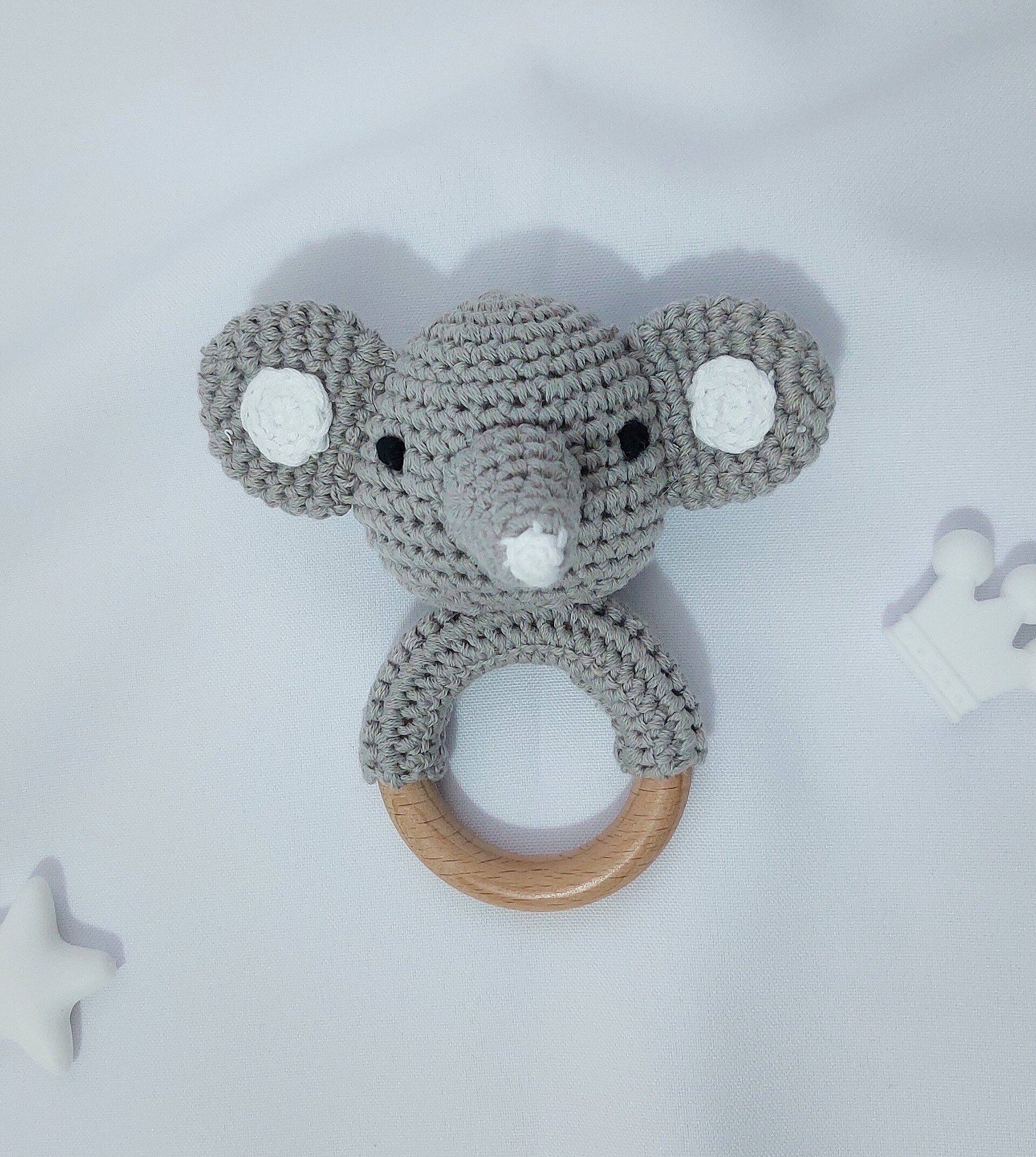 Sonajero de crochet elefante - 3